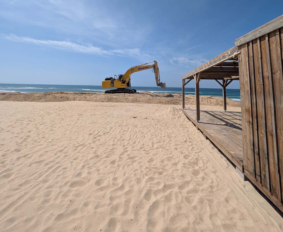 erosion plage casernes seignosse landes la cabane