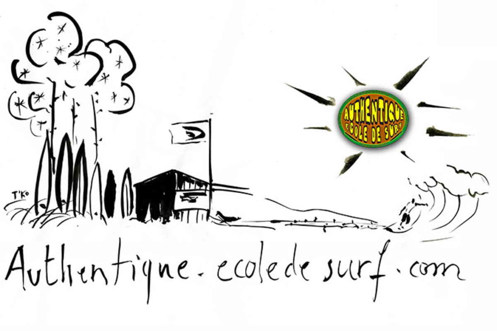 sticker authentic ecole de surf seignosse | Ecole de surf seignosse