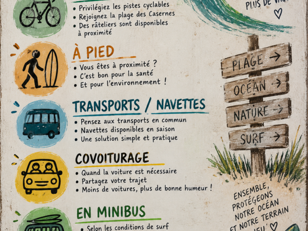 Venir à l’école de surf autrement : la mobilité douce à Seignosse
